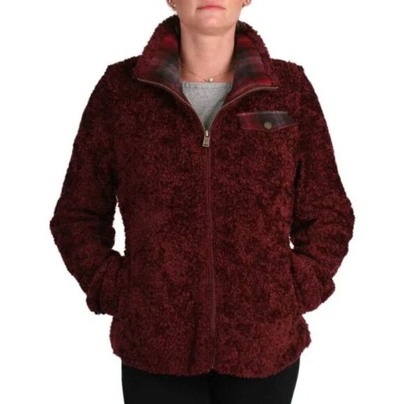 Pendleton Red Teddy Sherpa Full Zip Jacket - Women’s M - Picture 1 of 10